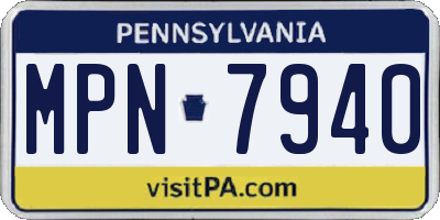 PA license plate MPN7940