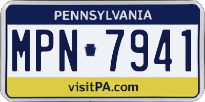 PA license plate MPN7941