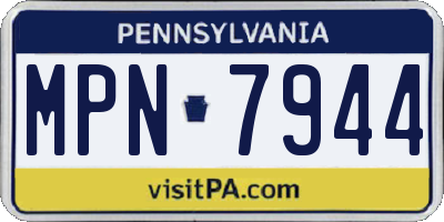 PA license plate MPN7944