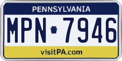 PA license plate MPN7946