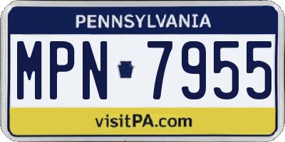 PA license plate MPN7955