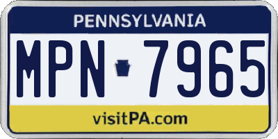 PA license plate MPN7965