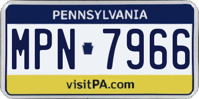 PA license plate MPN7966