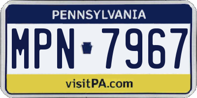PA license plate MPN7967