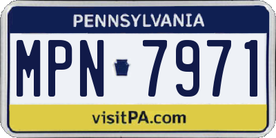 PA license plate MPN7971