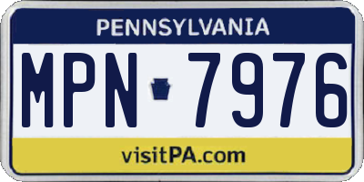 PA license plate MPN7976