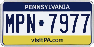PA license plate MPN7977