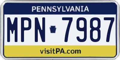 PA license plate MPN7987