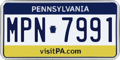 PA license plate MPN7991