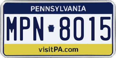 PA license plate MPN8015