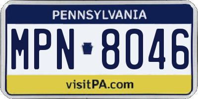 PA license plate MPN8046