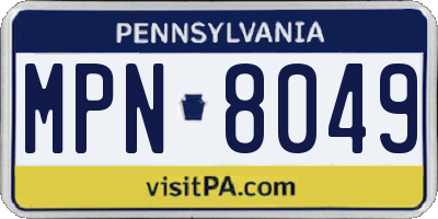 PA license plate MPN8049