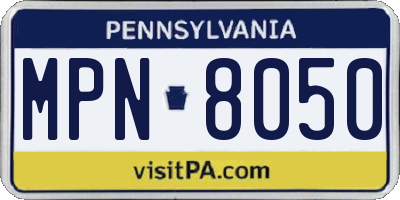 PA license plate MPN8050