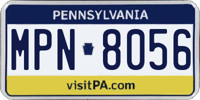 PA license plate MPN8056