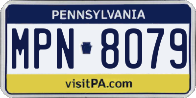 PA license plate MPN8079