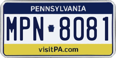 PA license plate MPN8081