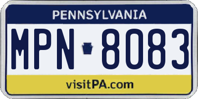 PA license plate MPN8083