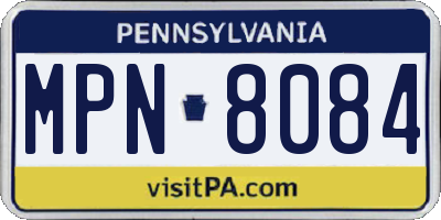 PA license plate MPN8084