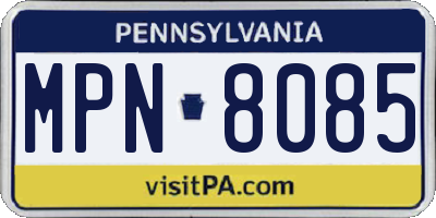 PA license plate MPN8085