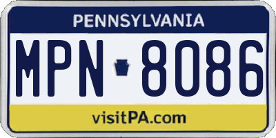 PA license plate MPN8086