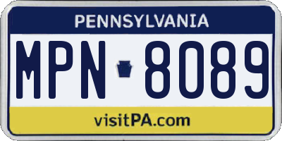 PA license plate MPN8089