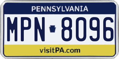 PA license plate MPN8096