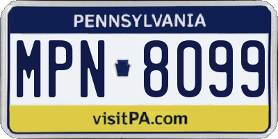PA license plate MPN8099