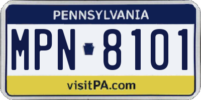 PA license plate MPN8101