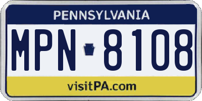 PA license plate MPN8108