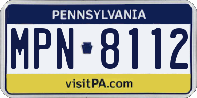 PA license plate MPN8112