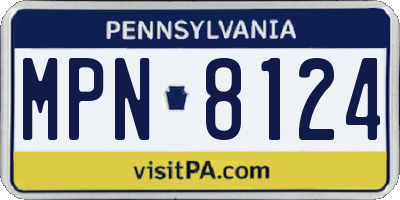 PA license plate MPN8124
