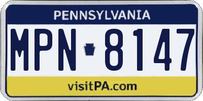 PA license plate MPN8147