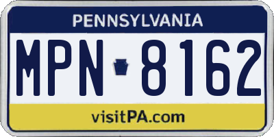 PA license plate MPN8162