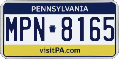 PA license plate MPN8165