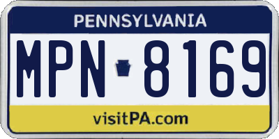 PA license plate MPN8169