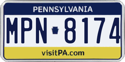 PA license plate MPN8174