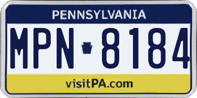 PA license plate MPN8184