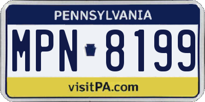 PA license plate MPN8199