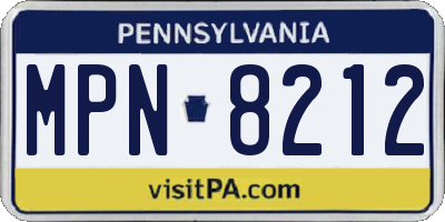 PA license plate MPN8212
