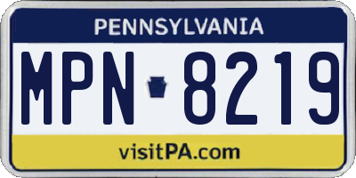 PA license plate MPN8219