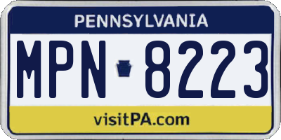 PA license plate MPN8223