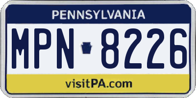 PA license plate MPN8226