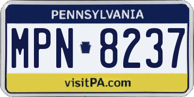 PA license plate MPN8237