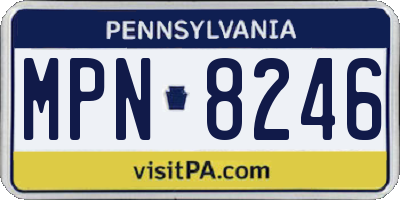 PA license plate MPN8246