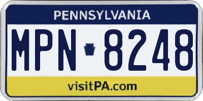 PA license plate MPN8248