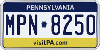 PA license plate MPN8250