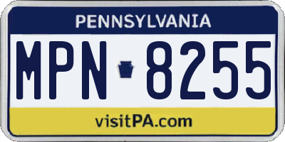 PA license plate MPN8255