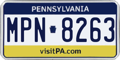 PA license plate MPN8263