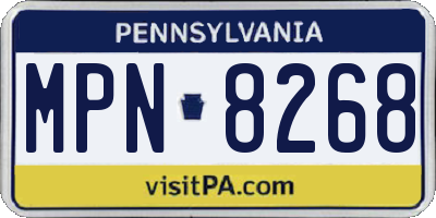 PA license plate MPN8268