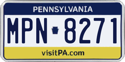 PA license plate MPN8271